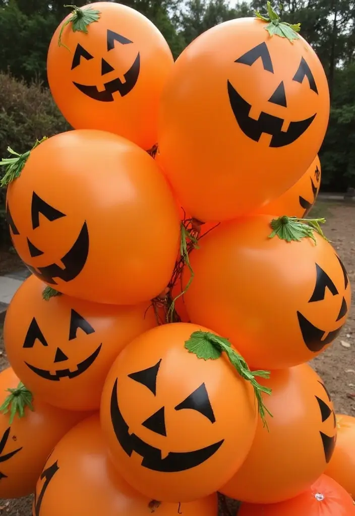 20 Creative DIY Halloween Decor Projects You Can Make for Under $20! - 15. Pumpkin Balloon Decorations