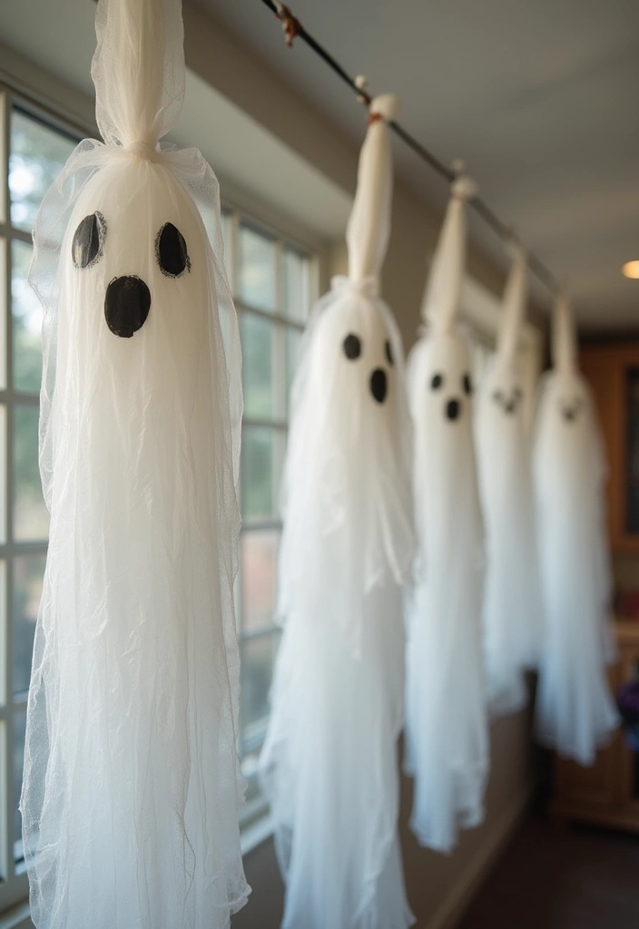20 Creative DIY Halloween Decor Projects You Can Make for Under $20! - 3. Ghostly Hanging Decorations