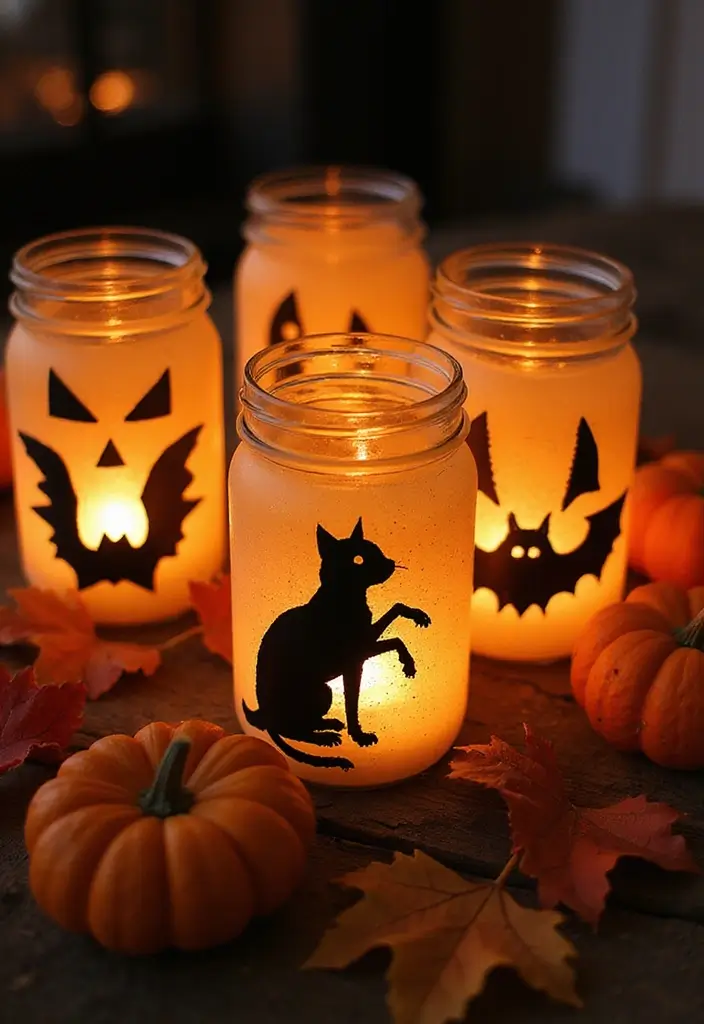20 Creative DIY Halloween Decor Projects You Can Make for Under $20! - 1. Spooky Mason Jar Lanterns