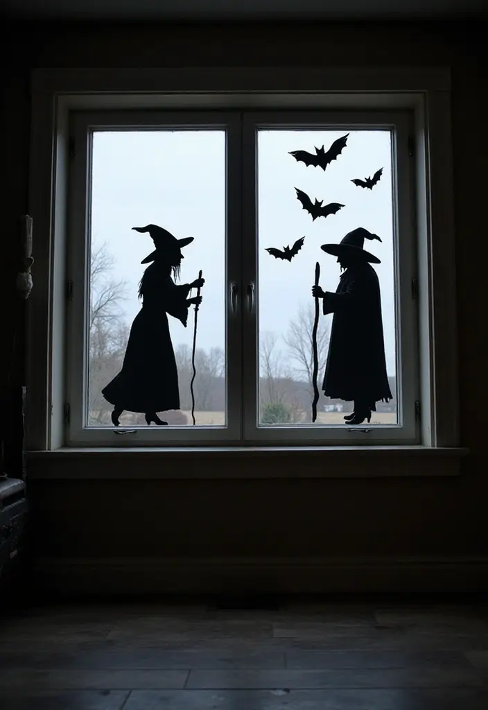 20 Creative DIY Halloween Decor Projects You Can Make for Under $20! - 18. Silhouette Window Clings