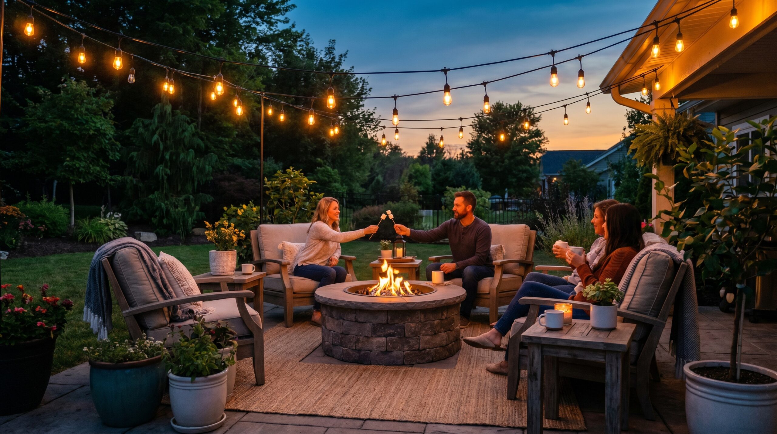 Patio String Lights for Evening Ambiance