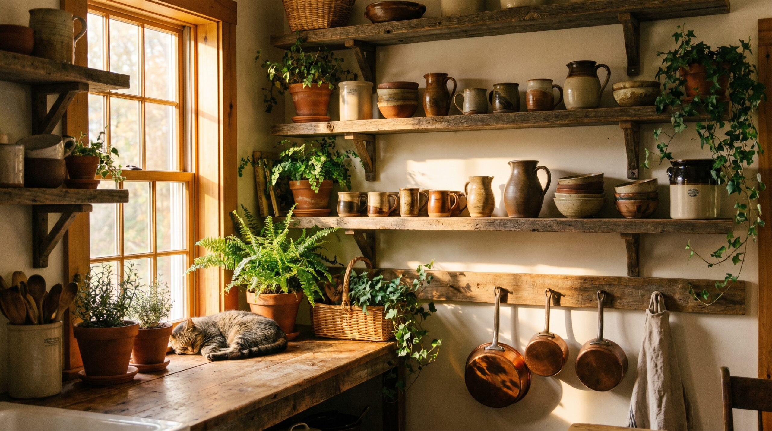 Open Kitchen Shelving with Everyday Beauty