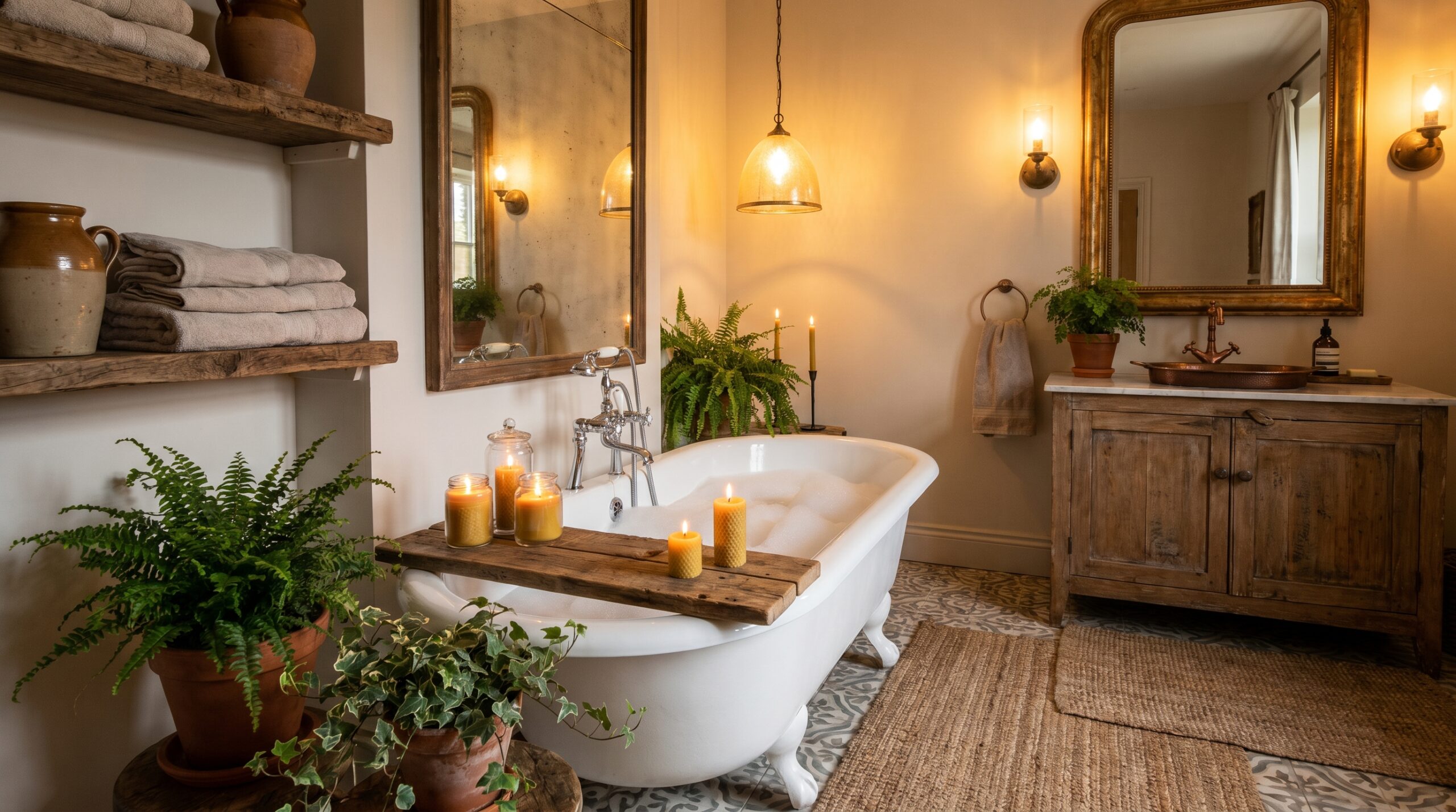 Vintage Bathroom with Clawfoot Tub Charm