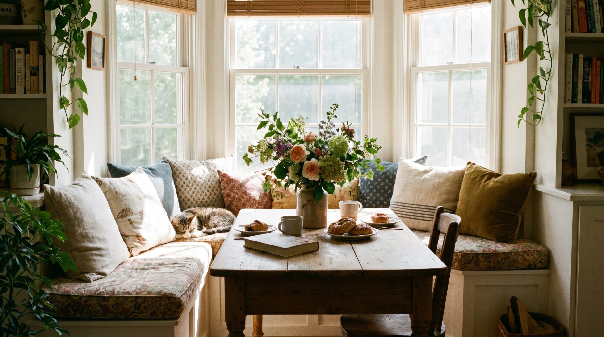 Sunlit Breakfast Nook with Bay Window ⭐ EDITOR'S PICK
