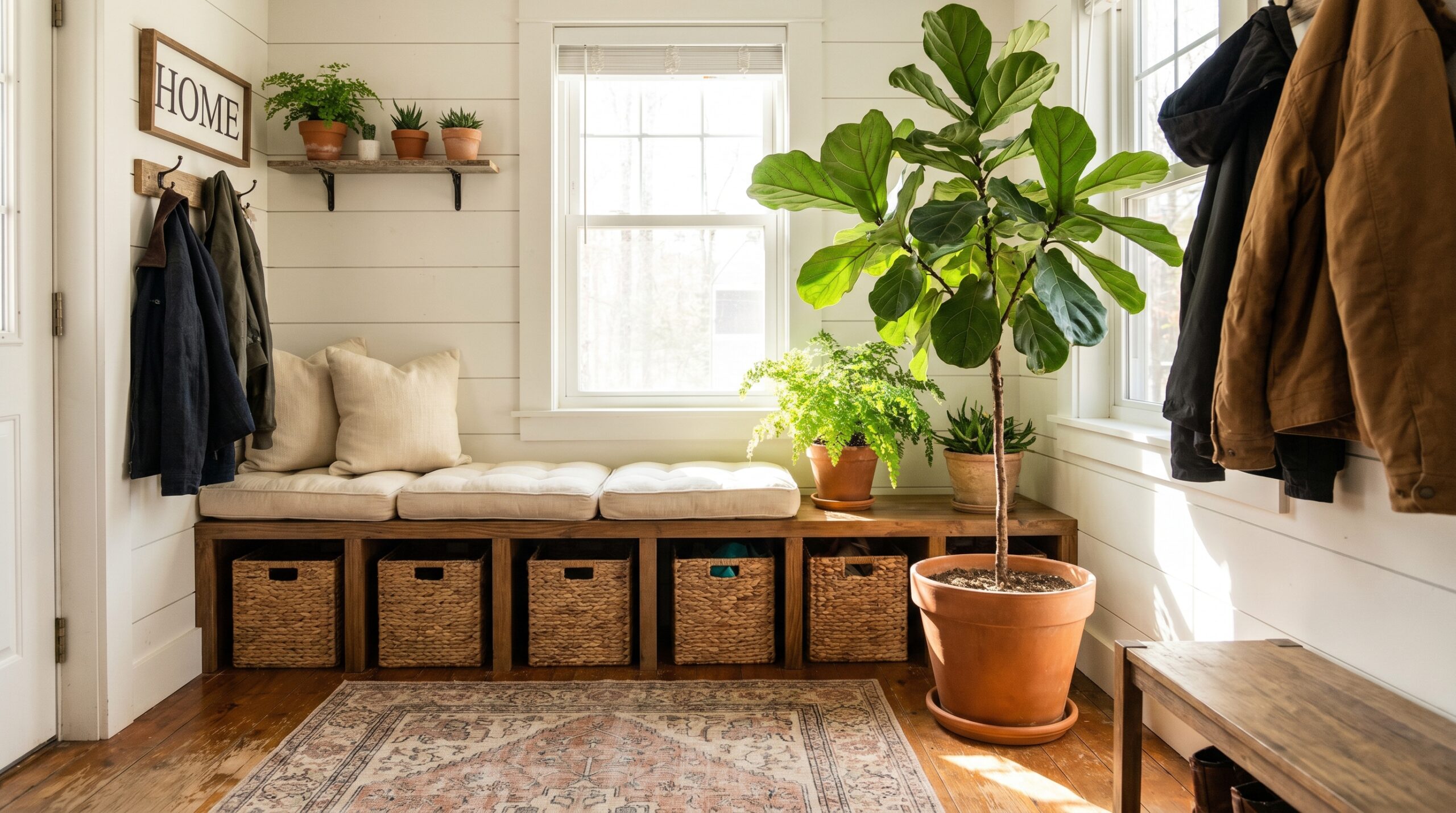 Entryway Bench with Practical Warmth