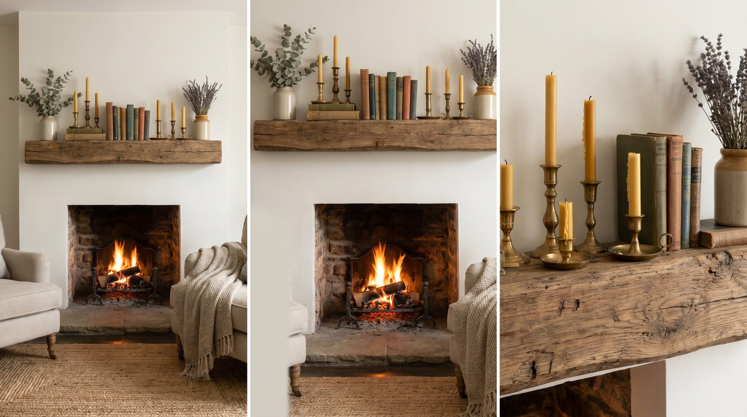 Layered Lighting on the Fireplace Mantel