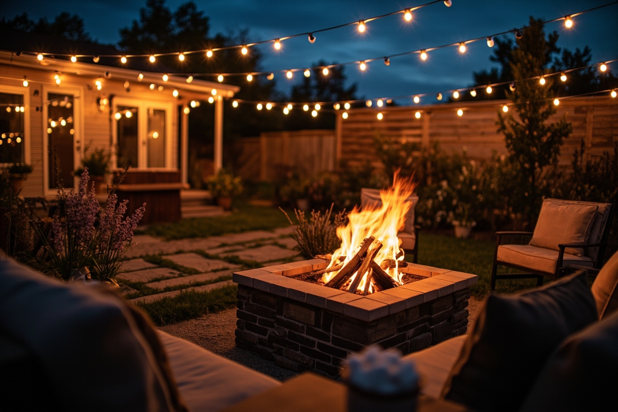 Outdoor fire pit area