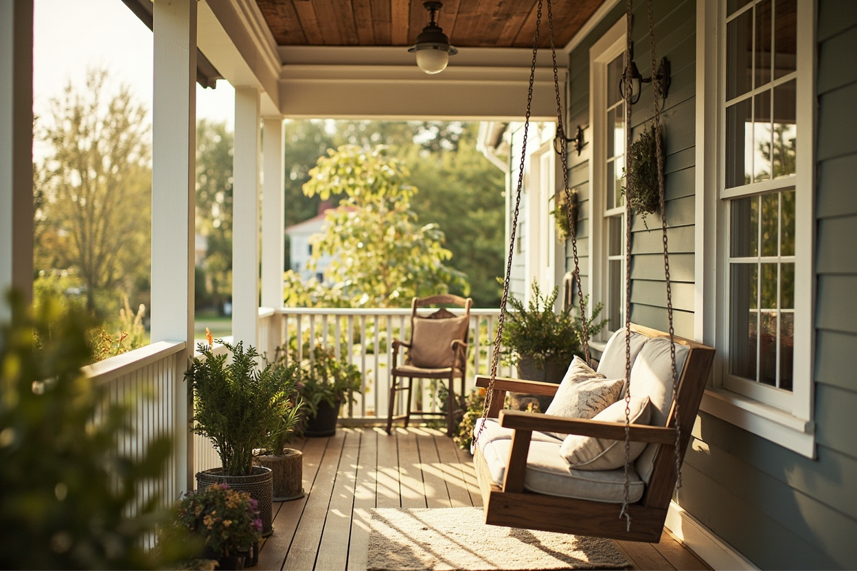 Screened porch swing