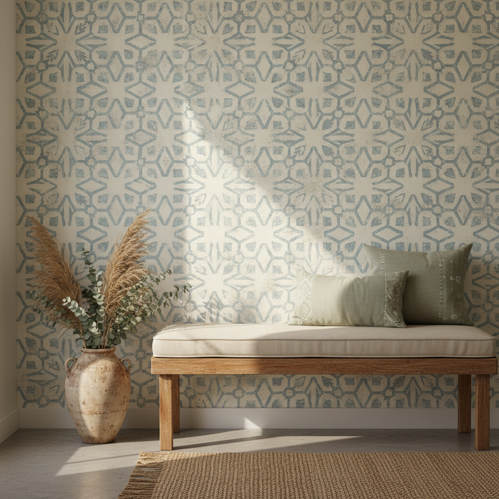15 Stunning DIY Accent Wall Ideas That Cost Under $100 (Wait Until You See #6!) Stenciled Moroccan Tile Pattern — Paint a 'Tile' Wall — diy accent wall ideas inspiration
