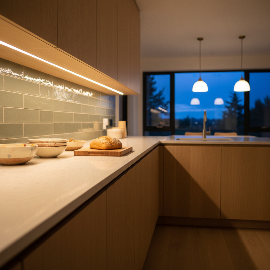 Under-Cabinet LED Strip Lighting — budget-friendly diy home upgrades inspiration