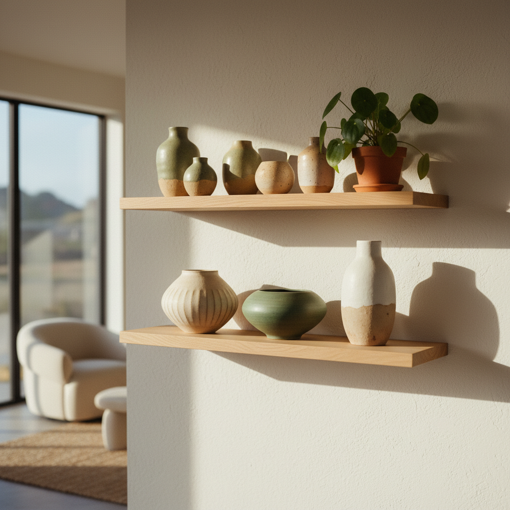 Floating Shelves — The $20 Custom Built-In Look — budget-friendly diy home upgrades inspiration