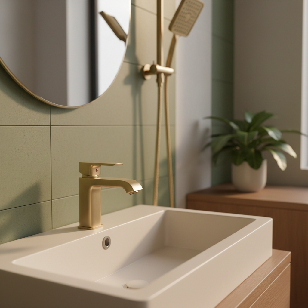 Spray-Painted Bathroom Fixtures — From Brass to Brushed Gold — budget-friendly diy home upgrades inspiration