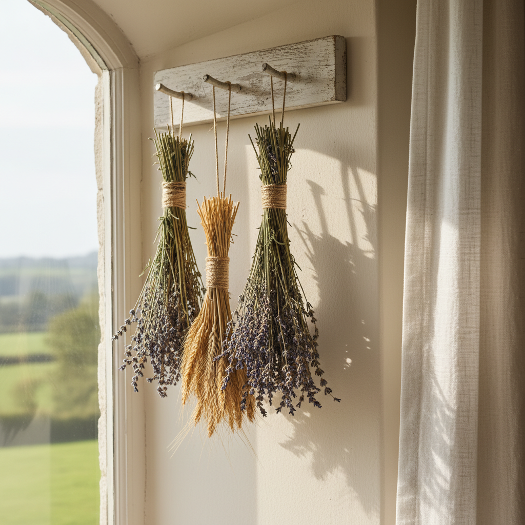 15 Cottagecore Kitchen Ideas That'll Make You Want to Bake Bread All Weekend (Wait Until You See #7!) Dried Lavender and Wheat Bundles by the Window — cottagecore kitchen ideas inspiration