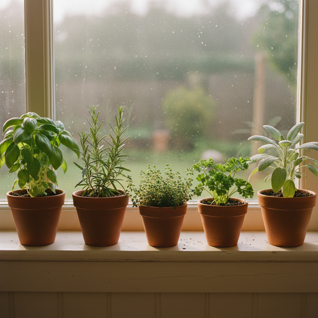 15 Cottagecore Kitchen Ideas That'll Make You Want to Bake Bread All Weekend (Wait Until You See #7!) The Window-Sill Herb Garden in Terracotta Pots — cottagecore kitchen ideas inspiration