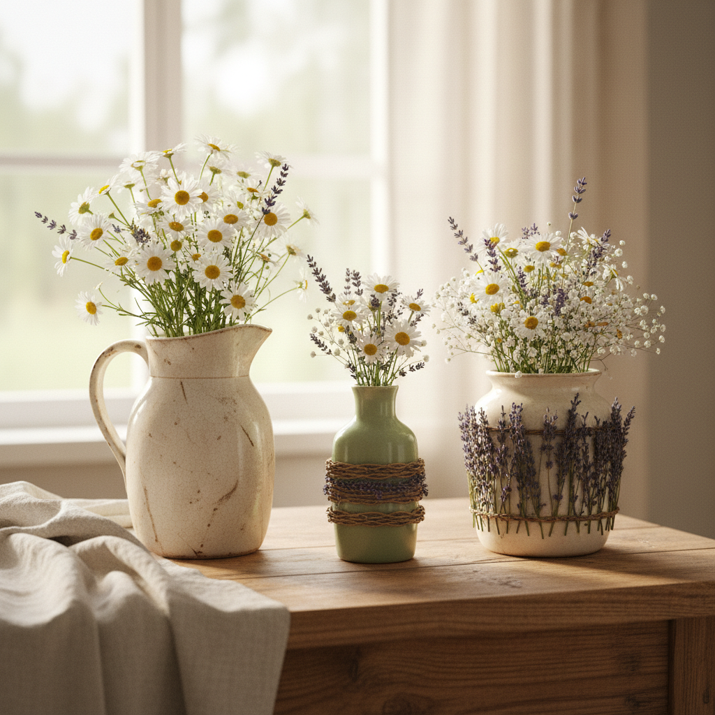 15 Cottagecore Kitchen Ideas That'll Make You Want to Bake Bread All Weekend (Wait Until You See #7!) Wildflower Pitcher and Stem-Wrapped Vase Trio — cottagecore kitchen ideas inspiration